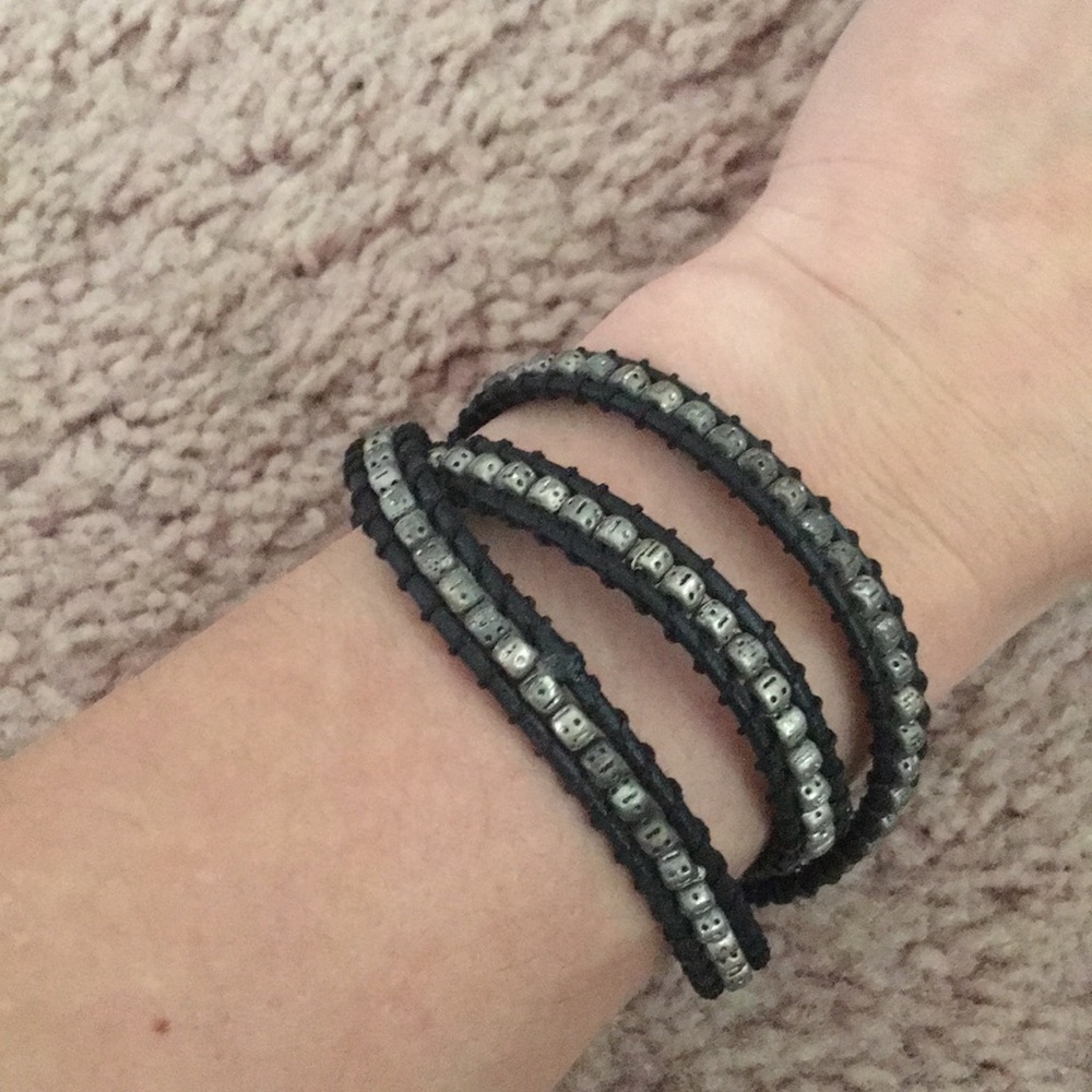 Chan luu inspired wrap bracelet leather and beads